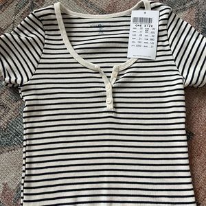 Brandy Melville striped top with buttons